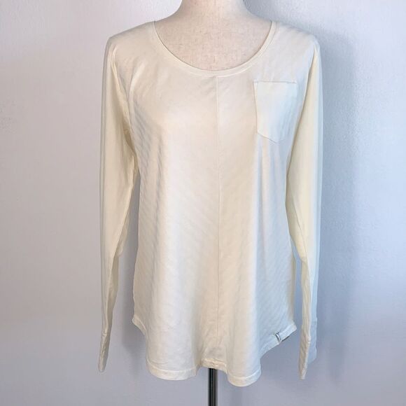 NWT Woolrich Meadow Forks 100% Cotton Long Sleeve Top Ivory Sz L - Picture 1 of 9